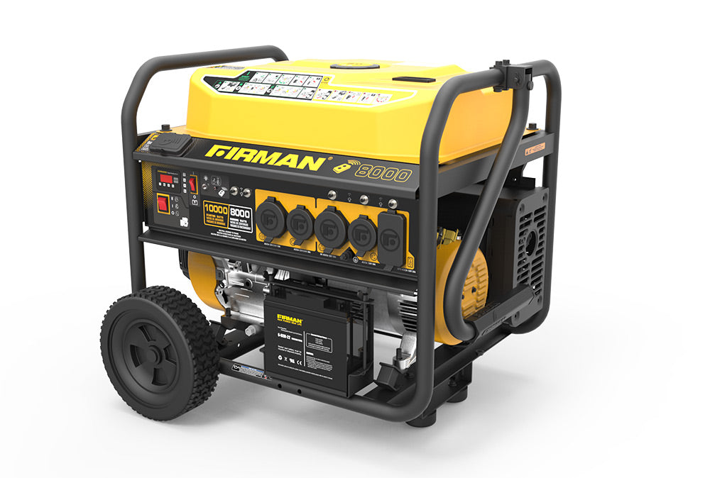 FIRMAN P08003 - Performance Series 8000 Watt Electric Start Portable Generator w/ RV Outlet & Wireless Remote (CARB)-American Camp Supply